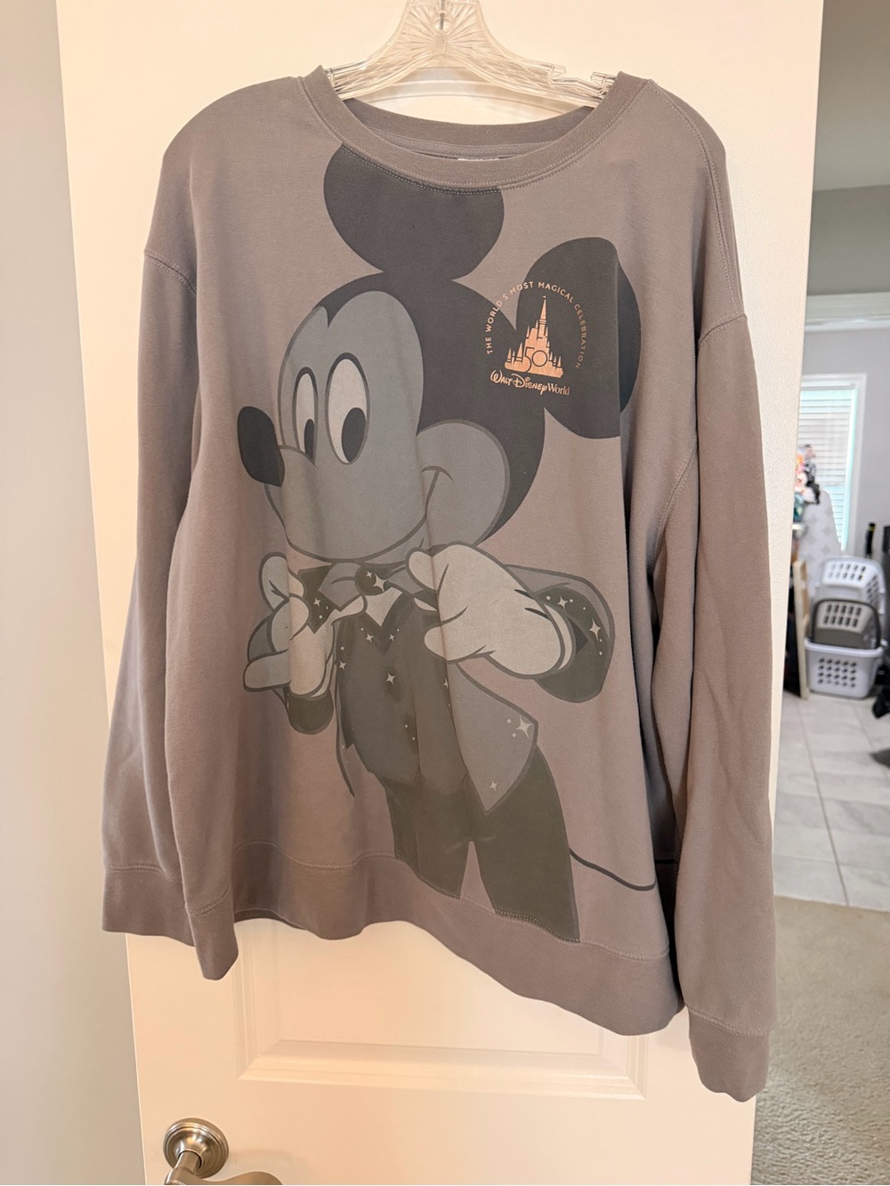 Disney Gray Fleece-Lined Sweatshirt